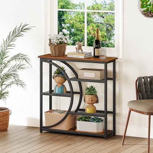 Snughome Entryway Table, Narrow Console Table, Industrial Sofa Table with 5 Tier Storage Shelves, Entrance Table for Hallway, Behind The Couch, Living Room, Foyer Snughome