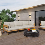 Acanva Modern Outdoor Patio Furniture Set, All-Weather Aluminium Conversation Sectional Sofa with Thick Cushions for Backyard, Garden, Porch, Couch, Beige Acanva