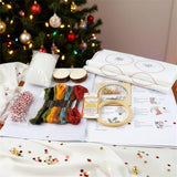 Embroidery Christmas Ornament Kits, with DIY Material Package, DIY Needlepoint Starter Set with Easy Instructions for Adults Beginners-12PCS