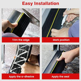 20Ft Universal Garage Door Bottom Threshold Seal Strip with 2 A-dhesives, Weatherproof Rubber DIY Weather Stripping Replacement, Black PETOX