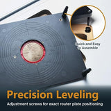 POWERTEC Router Table Top 24” x 32” w/Phenolic Template Precision Router Base with Insert Plate & Rings for Woodworking (71685) POWERTEC