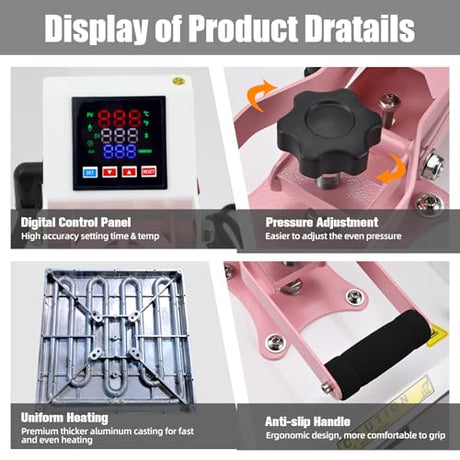 BetterSub Heat Press Machine 15x15 Inch, Digital Slide Out Drawer Heat Press for T-Shirts, 1000W Heat Press Machine for DTF, Sublimation, HTV Transfers, with LCD Control Panel & Pressure Adjustment BetterSub