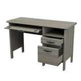 Inval 2-Drawer Computer Desk with Keyboard Tray, Gray Smoke Oak Inval