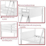 Costzon White Twin Over Twin Convertible Bunk Beds with Ladder and Safety Rail for Kids Costzon