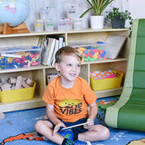 ECR4Kids 5-Compartment Mobile Storage Cabinet, 24in, Classroom Furniture, Natural ECR4Kids