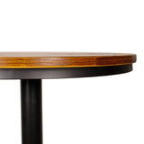 VILAVITA Round Bar Height Bistro Pub Table - Natural Wood Top, Heavy Metal Frame, 21.7 Inch Top, 40.5 Inch Height VILAVITA