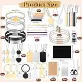 Quelay 99 Pcs Laser Engraving Materials Bulk Include 46 Jewelry Making Engraving Accessories Kit Necklace Bracelet Ring Keychain with Laser Marking Paper for Laser Engraver DIY Crafting Supplies Quelay