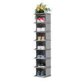 MADSOUKY Shoe Rack Tower 8 Tiers DIY Narrow Stackable Free Standing Skinny Shoes Cubby Storage Shelf Organizer for Entryway Hallway Garage MADSOUKY