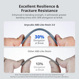 ANYCUBIC ABS-Like Resin 3.0, Upgraded 14K 3D Printer Resin with Enhanced Strength and Toughness, High Precision, Low Odor, Wide Compatibility for All LCD Resin 3D Printers (Grey, 1kg)