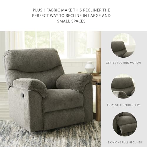 Signature Design by Ashley Alphons Transitional Polyester Tufted Rocker Recliner, Gray Signature Design by Ashley