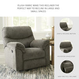 Signature Design by Ashley Alphons Transitional Polyester Tufted Rocker Recliner, Gray Signature Design by Ashley