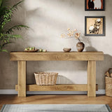 Tribesigns 70.9" Entryway Console Table, Extra Long Wooden Farmhouse Sofa Table Behind Couch, Modern Rustic Foyer Stand with Thick Legs for Hallway, Living Room, Wood Grain Finish Tribesigns
