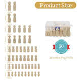 Hagao Unfinished Wooden Peg Dolls, Wood Doll Bodies Male Female Peg Doll People for DIY Art Craft, Painting, Peg Game, Home Party Decoration 50PCS Hagao