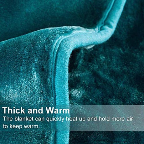 JML Korean Blanket King Size Heavy, Raschel Fleece Blanket for Winter, Soft Fluffy Thick Warm Home Decor, 85 x 95 Inches, 9 Lbs, Single Ply, Plush Cozy Luxury Embossing Bedding, Teal JML