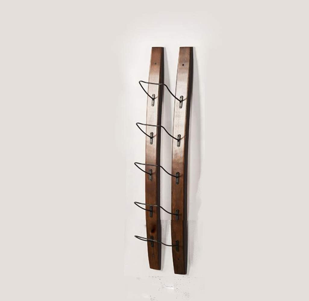 RONIXE Wall Mounted Wine Racks Rustic Barrel Stave Hanging Wine Bottle Holder Wooden Wall-Mounted Wine Rack Wine Shalf for Home Bar… - WoodArtSupply