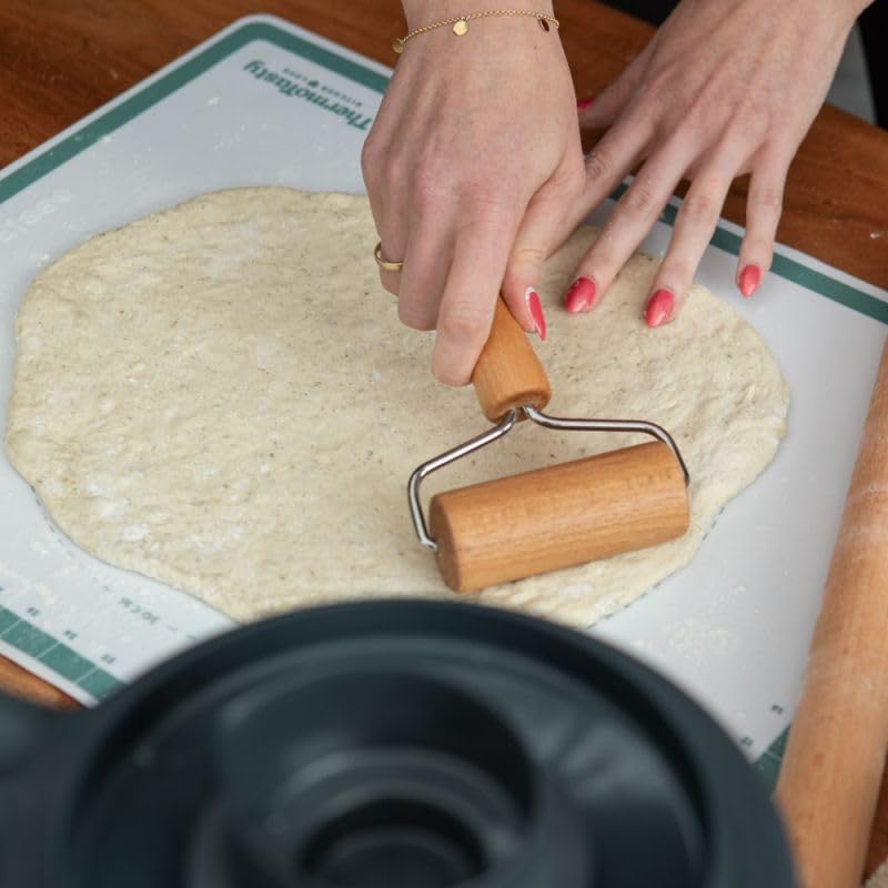 Watris Veiyi Small Rolling Pin, Wooden Dough Roller, Non-Stick Pizza Roller, Dough Baker Roller Set for Home Kitchen Baking Cooking(9.5cm/3.74in)