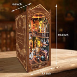 Book Nook Kit, Magic Store Dollhouse Booknook Bookshelf Insert Decor Alley DIY Miniature House Kit with Led Light Crafts for Adults to Build-Creativity Model Gift