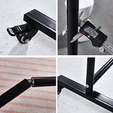 Madamera Adjustable Room Divider, 7 ft x 10 ft, 4 Rolling Wheels Curtain Divider Stand, Black Metal Frame, Blackout Curtain & Portable Tool, Expandable Screen for Office, Bedroom, Kitchen (Black) Madamera