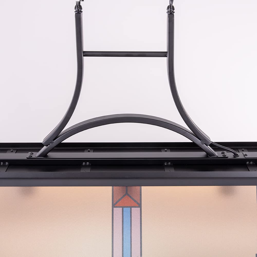 Tochic Vintage 3-Light Pool Table Light Pendant with Tiffany-Style Printed Shade for Game Room 7 ft/8 ft/9 Feet Snooker Billiards Light Man Cave Club Kitchen Island Bar Game Dinning Room TOCHIC