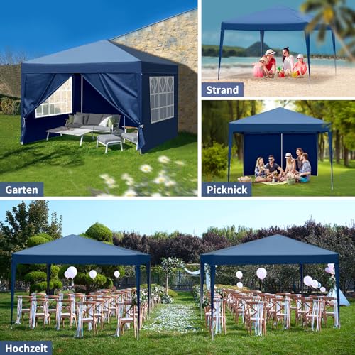 Outvita 10x10ft Ez Pop Up Canopy, Portable Instant Canopy Tent with 4 SideWalls for Outdoor Events, Party, Wedding, Birthday,Graduation Outvita