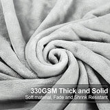 EASELAND Soft Queen Size Blanket Warm Microplush Lightweight Thermal Fleece Blankets for Couch Bed Sofa,90x90 Inches,Silver Gray EASELAND