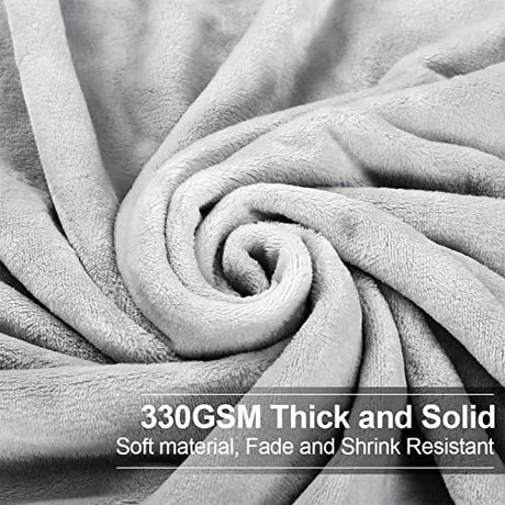 EASELAND Soft Queen Size Blanket Warm Microplush Lightweight Thermal Fleece Blankets for Couch Bed Sofa,90x90 Inches,Silver Gray EASELAND