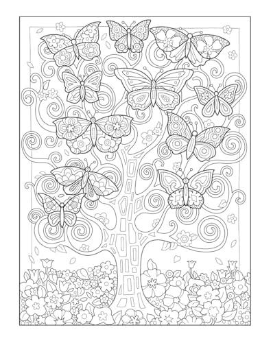 Creative Haven Butterflies Flights of Fancy Coloring Book (Adult Coloring Books: Insects) Dover Publications