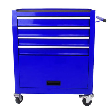 BouPower Rolling Tool Chest, 4-Drawer Rolling Tool Box with Interlock System and Wheels for Garage, Warehouse, Workshop, Repair Shop Blue - WoodArtSupply