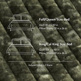 EVERGRACE Velvet Quilt Set King Size, Luxurious Soft Striped Channel Bedding Set, Lightweight Velvet Comforter for All Season, Oversized Bedspread Coverlet with 2 Matching Shams, Olive Green EVERGRACE