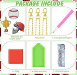 12 Pcs Baseball 5D DIY Diamond Art Painting Keychains Kits for Adult Beginners. Double Sided Hanging Baseball Keychains and Ornaments for Decoration Gifts (key05) Generic