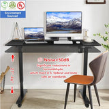 Legooin Electric Standing Desk, 55x24in Adjustable Height Computer Desk with Wheels, Sit-Stand Desk with Charging Station, 2 USB Ports, 3 Power Outlets, Spacious Workstation for Home Office(Black) Legooin