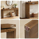 Tribesigns 63-Inch Solid Wood Console Table for Entryway, Farmhouse Narrow Long Sofa Table Behind Couch for Hallway, Living Room, Foyer, Entrance, Modern Simple Design, Brown Tribesigns