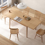 Vadisun 49.21’’-76.77’’ Extendable Dining Room Table for 6-10 Person, 100% Solid Wood Oak Dinner Kitchen Table, Mid Century Modern Dining Table for Kitchen, Living Room, Apartment (Natural) Vadisun