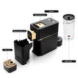 Mini Espresso Coffee Machine for Capsules Compatible with Nespresso OriginalL Machine, Espresso Maker Single Serve, Bestpresso Coffee Capsules Peet's Espresso more (Black) cutesun