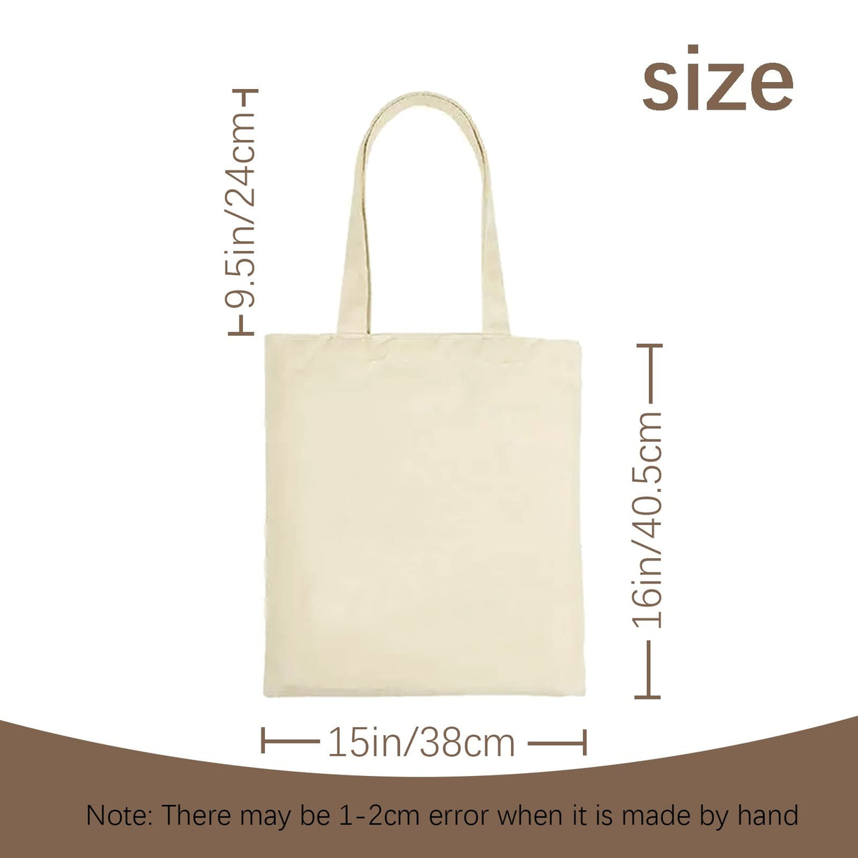 ORJ 6 PCS 15 x 16 Inch Blank Canvas Tote Bags for sublimation, DIY customization blank polyester tote bags ORJ