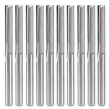 Yakamoz 10 Pack 1/8" Shank Double Flute Straight Bits CNC Router End Mill Set Flush Trim Slot Cutting Bit Milling Cutter for Wood MDF PCB YAKAMOZ
