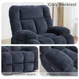 Oversized Power Zero Gravity Recliner Chairs for Adults, Electric Reclining 0 Gravity Chair for Big Man,Soft Fabric Overstuffed Single Recliners with USB Charger Port for Living Room, Blue