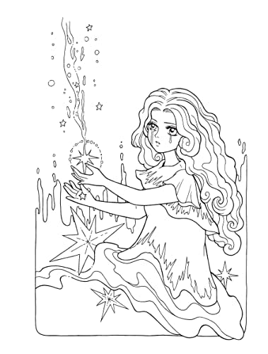 Creative Haven Manga Muses Coloring Book: Inspiring Anime, Manga, & Pop Surrealist Designs (Adult Coloring Books: Fantasy) WoodArtSupply