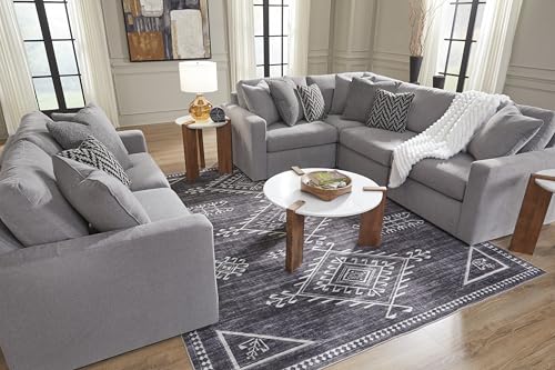 Signature Design by Ashley Modmax Contemporary Indoor Upholstered Press-Back Rocker Swivel Glider Recliner with Hidden Storages, Light Gray Signature Design by Ashley