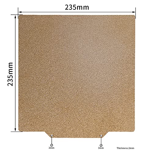 3D Printer Textured PEI Spring Steel Sheet with Flexible Magnetic Sticker 235x235mm Surface for Aquila Ender 3, Pro, V2, S1, Ender 5, KP5M - WoodArtSupply