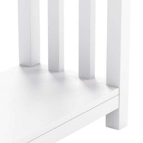 ChooChoo Farmhouse Console Table with Drawer, Mission Narrow Entryway Sofa Table with Storage, for Entryway, Living Room and Hallway, Soft White and Brown ChooChoo