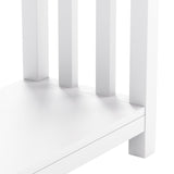 ChooChoo Farmhouse End Tables Set of 2, Narrow Side Tables for Small Spaces, Night Stands with Storage Shelf for Living Room and Bedroom, White and Brown ChooChoo