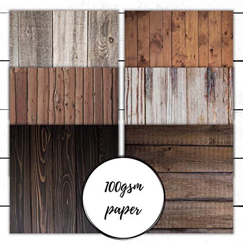 Wood Grain Scrapbook Paper: Pattern Paper Double Sided Craft Paper for Card Making, Origami, Art Craft Projects and Scrapbook Journal 24 Paper Craft Sheets - WoodArtSupply