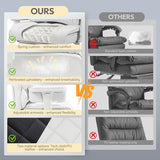 Dowinx Big and Tall Office Chair with Pocket Spring Cushion,High Back Computer Gaming Chairs with Adjustable Armrests and Lumbar Support,Executive Desk Chairs with Footrest(PU Leather,White) Dowinx