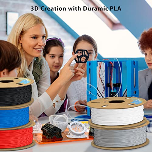 DURAMIC 3D Matte PLA Filament 1.75mm Wood, 1kg Cardboard Spool Matte Finish 3D Printer Filament PLA 1.75mm Dimensional Accuracy 99% +/- 0.03 mm, Printing with FDM 3D Printer, Easy to Remove S - WoodArtSupply