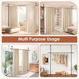 Room Divider Curtain Rod, No Drilling Partition Room Dividers Wall Separator Adjustable 30-70"(W) 50-120" (H) Heavy Duty 1 inches Tension Rod, Black PadPure