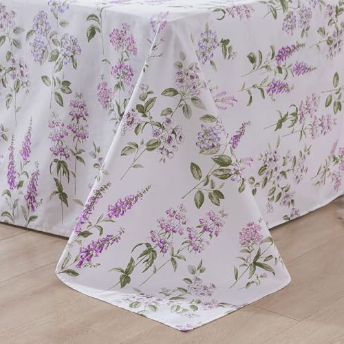 FADFAY Twin XL Botanical Sheets for College Percale Cotton Teal Green Leaves Patterned Bed Sheet Minimalist Bedding Dorm Room Soft Crisp & Cool Deep Pocket Fitted Sheet, 4Pc, Twin Extra Long Sheet FADFAY