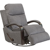 Catnapper Thomas Swivel Glider Recliner in Graphite Gray Polyester Fabric Catnapper