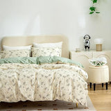 Jane yre Floral Duvet Cover Queen, Brushed Microfiber 3 Pieces Floral Bedding Set Queen, Garden Style Flower Pattern Flower Queen Duvet Cover, with Zipper Closure, Luxury Soft Breathable Comfy Jane yre