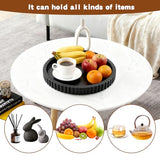 Decorative Tray for Coffee Table 11" Black Round Concrete Home Decor Serving Trays for Accent Table, Console Table for Kitchen, Living Room, Home Decor(Black) YOSINXU